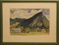 Peinture, aquarelle, Hautes-Alpes, grange