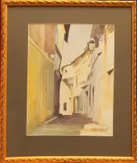 Peinture, aquarelle, Arles, rue des ânes