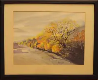 Peinture, aquarelle, Hautes-Alpes, rivière, pont