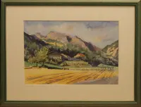 Peinture, aquarelle, Hautes-Alpes, vallée, Montmaur