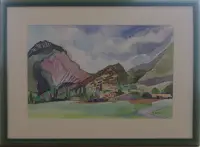 Peinture, aquarelle, Hautes-Alpes, Savournon, Montagnes