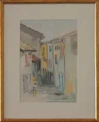Peinture, aquarelle, Arles, Promenade