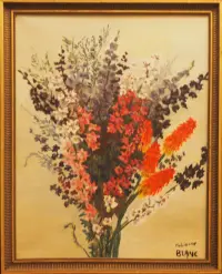 Peinture, huile, Bouquet, fleurs